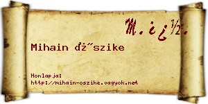 Mihain Őszike névjegykártya